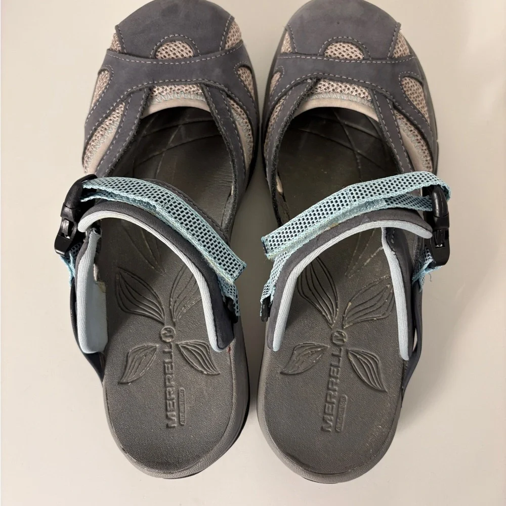 Merrell Grey Women's Athletic Hiking Sandal Shoe Mary Jane Outdoors - Picture 3 of 9